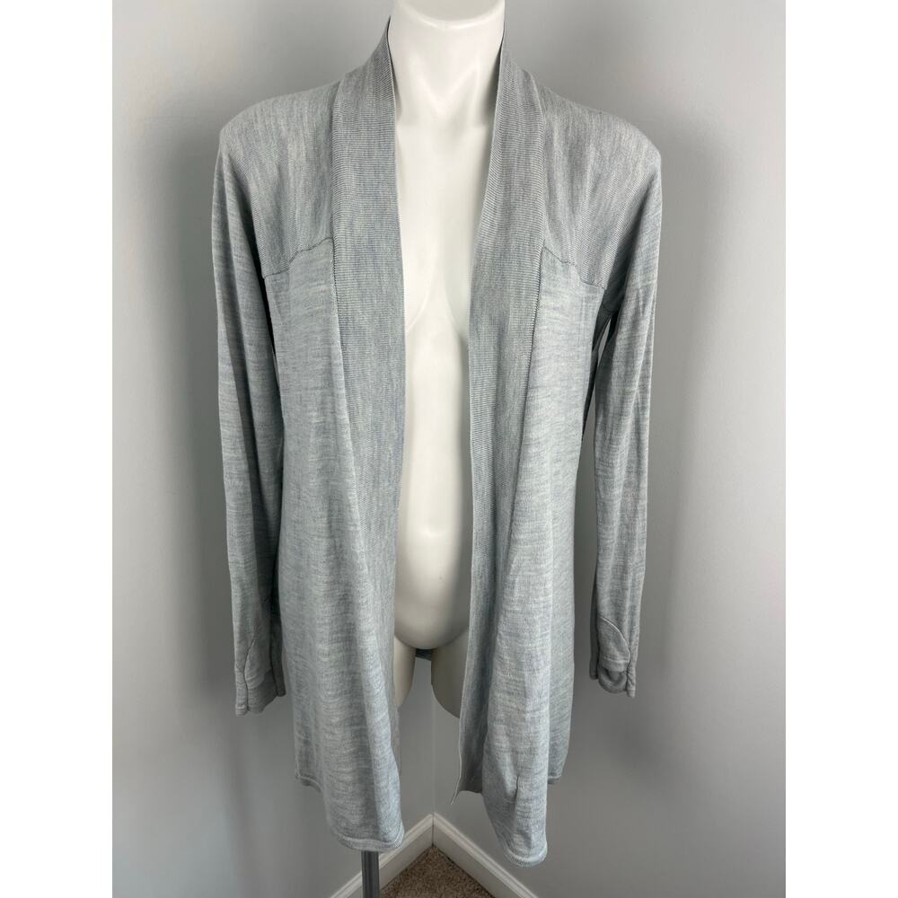 Lululemon Blissful Zen Light Blue 100% Merino Wool Cardigan 6